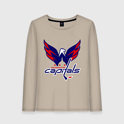 Лонгслив хлопковый женский Washington Capitals: Ovechkin, цвет: миндальный