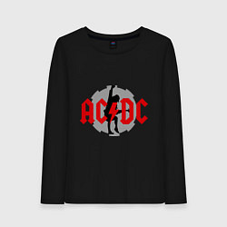 Лонгслив хлопковый женский AC/DC: Angus Young, цвет: черный