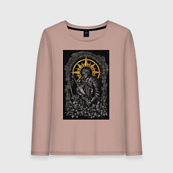 Лонгслив хлопковый женский Dark Souls: Warrior, цвет: пыльно-розовый