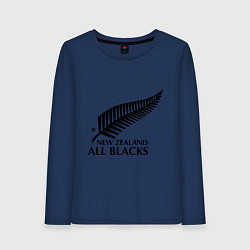 Лонгслив хлопковый женский New Zeland: All blacks, цвет: тёмно-синий