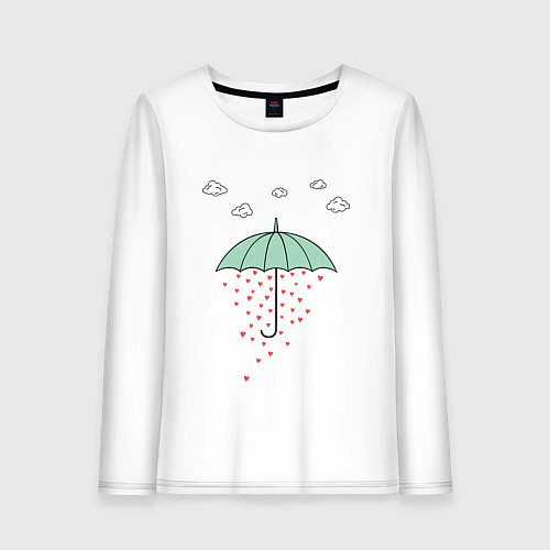 Женский лонгслив Любовный дождик / Белый – фото 1