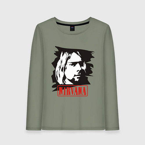 Женский лонгслив Nirvana: Kurt Cobain / Авокадо – фото 1