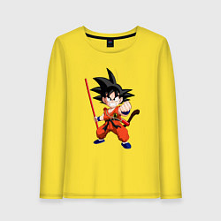 Лонгслив хлопковый женский Маленький Сон Гоку, цвет: желтый