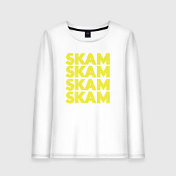 Лонгслив хлопковый женский Skam Skam, цвет: белый