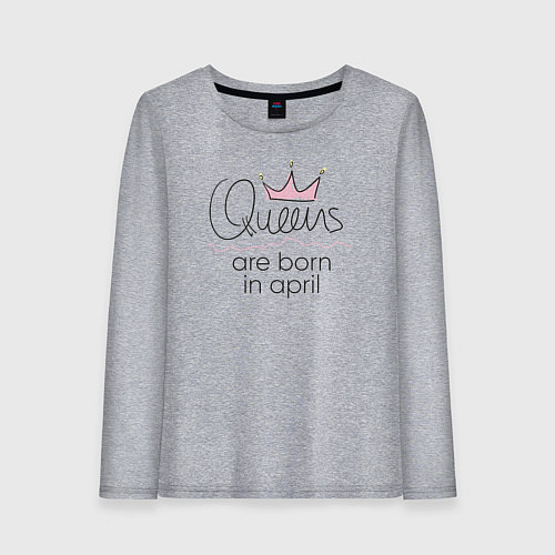 Женский лонгслив Королевы рождаются в апреле / Меланж – фото 1