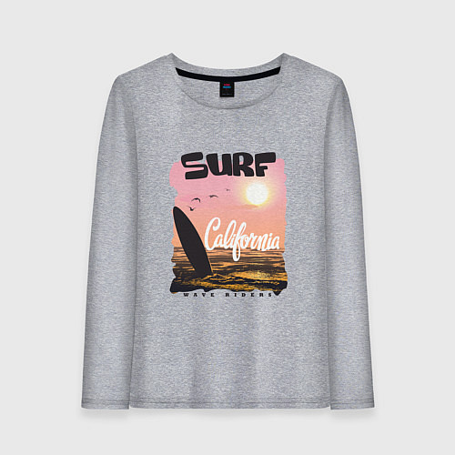 Женский лонгслив Surf California / Меланж – фото 1