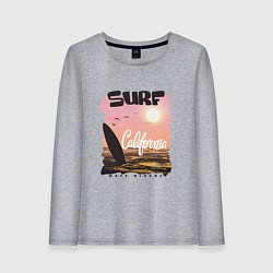 Лонгслив хлопковый женский Surf California, цвет: меланж