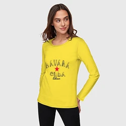 Лонгслив хлопковый женский Havana Cuba, цвет: желтый — фото 2