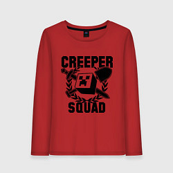 Лонгслив хлопковый женский Creeper Squad, цвет: красный