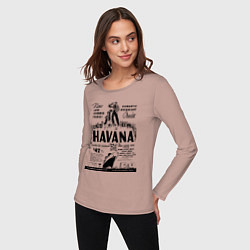 Лонгслив хлопковый женский Havana Cuba, цвет: пыльно-розовый — фото 2