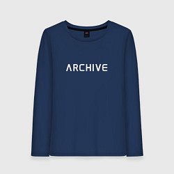 Лонгслив хлопковый женский Archive, цвет: тёмно-синий