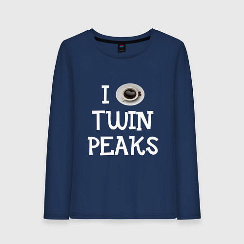 Женский лонгслив I love Twin Peaks / Тёмно-синий – фото 1