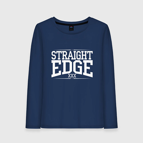 Женский лонгслив Straight edge xxx / Тёмно-синий – фото 1