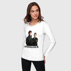 Лонгслив хлопковый женский Sherlock, цвет: белый — фото 2