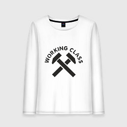 Лонгслив хлопковый женский Working class, цвет: белый