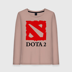 Лонгслив хлопковый женский Dota 2: Logo, цвет: пыльно-розовый