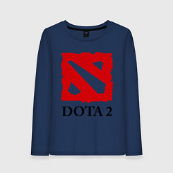 Лонгслив хлопковый женский Dota 2: Logo, цвет: тёмно-синий