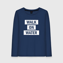 Лонгслив хлопковый женский 30 STM: Walk on water, цвет: тёмно-синий
