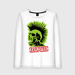 Лонгслив хлопковый женский The Exploited, цвет: белый