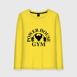 Лонгслив хлопковый женский Power House Gym, цвет: желтый