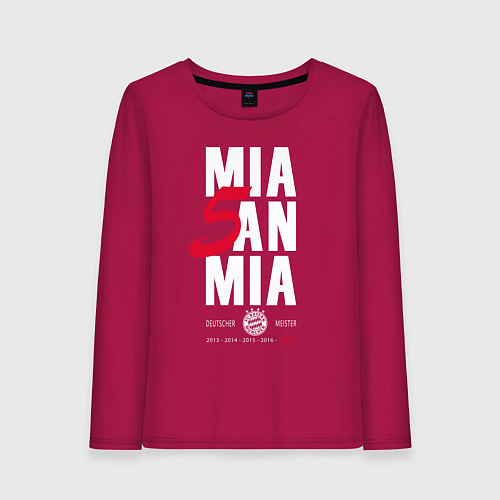 Женский лонгслив Bayern FC: Mia San Mia / Маджента – фото 1