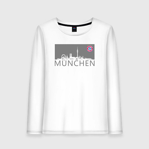 Женский лонгслив Bayern Munchen - Munchen City grey 2022 / Белый – фото 1