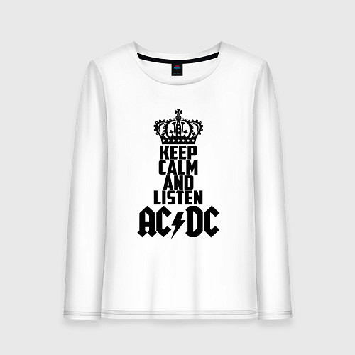 Женский лонгслив Keep Calm & Listen AC/DC / Белый – фото 1