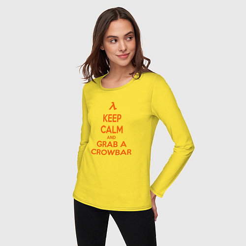 Женский лонгслив Keep Calm & Grab a Crowbar / Желтый – фото 3