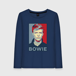 Лонгслив хлопковый женский Bowie Poster, цвет: тёмно-синий