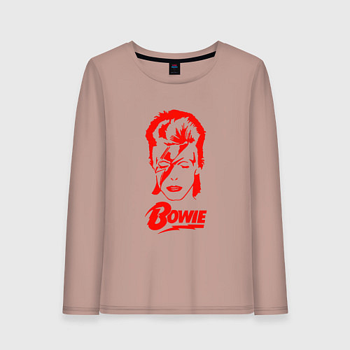 Женский лонгслив Дэвид Боуи / Пыльно-розовый – фото 1
