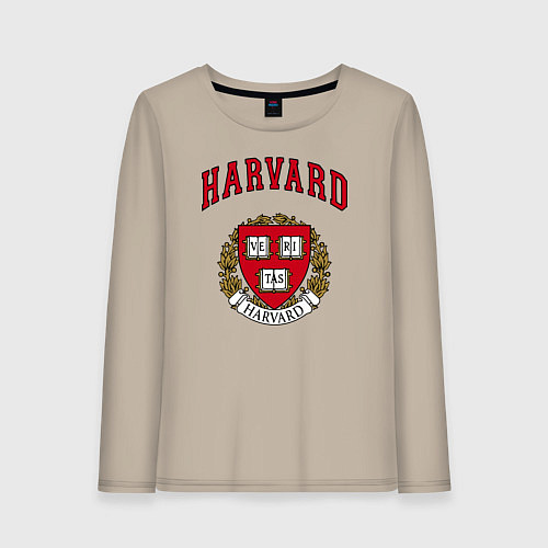 Женский лонгслив Harvard university / Миндальный – фото 1