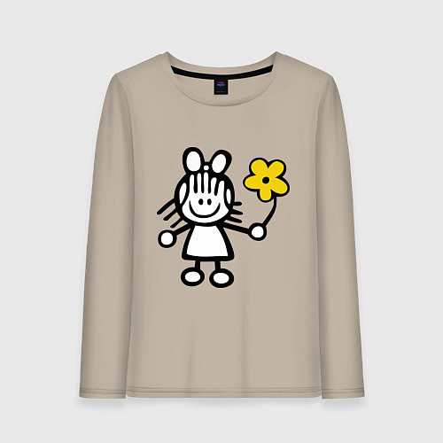 Женский лонгслив Для влюбленных / Миндальный – фото 1