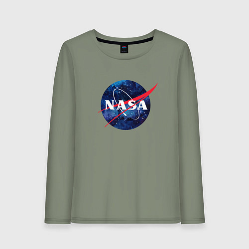 Женский лонгслив NASA: Cosmic Logo / Авокадо – фото 1