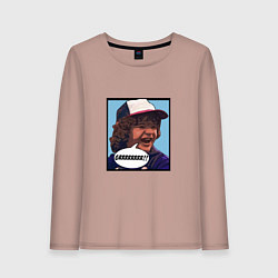 Лонгслив хлопковый женский Очень странные дела, цвет: пыльно-розовый