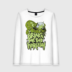 Лонгслив хлопковый женский Bring Me The Horizon: Green Girl, цвет: белый