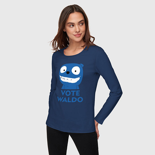 Женский лонгслив Vote Waldo / Тёмно-синий – фото 3