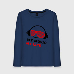 Женский лонгслив My music my life