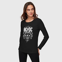 Лонгслив хлопковый женский AC/DC: Run For Your Life, цвет: черный — фото 2