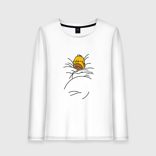 Женский лонгслив Спящий Гомер / Белый – фото 1