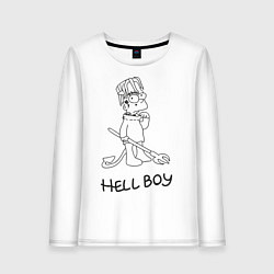 Лонгслив хлопковый женский Bart: Hell Boy, цвет: белый