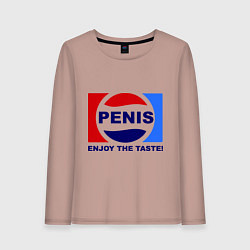 Лонгслив хлопковый женский Penis. Enjoy the taste, цвет: пыльно-розовый