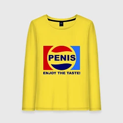 Лонгслив хлопковый женский Penis. Enjoy the taste, цвет: желтый