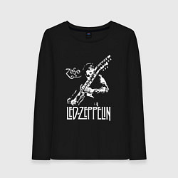 Лонгслив хлопковый женский Led Zeppelin, цвет: черный