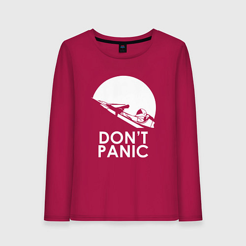 Женский лонгслив Elon: Don't Panic / Маджента – фото 1