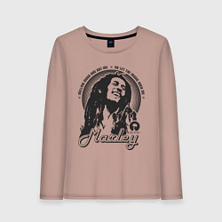 Лонгслив хлопковый женский Bob Marley: Island, цвет: пыльно-розовый