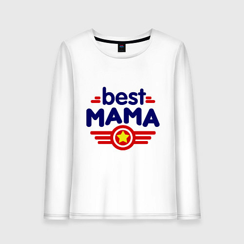 Женский лонгслив Best mama logo / Белый – фото 1