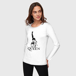 Лонгслив хлопковый женский Queen: Rock You, цвет: белый — фото 2