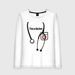 Лонгслив хлопковый женский I m doctor, цвет: белый