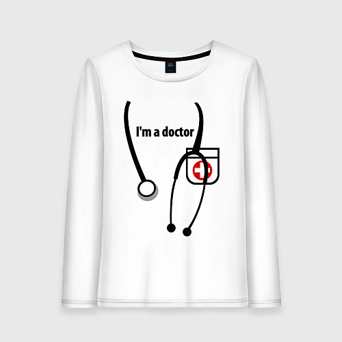 Женский лонгслив I m doctor / Белый – фото 1