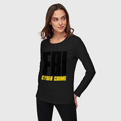 Лонгслив хлопковый женский FBI: Cyber Crime, цвет: черный — фото 2
